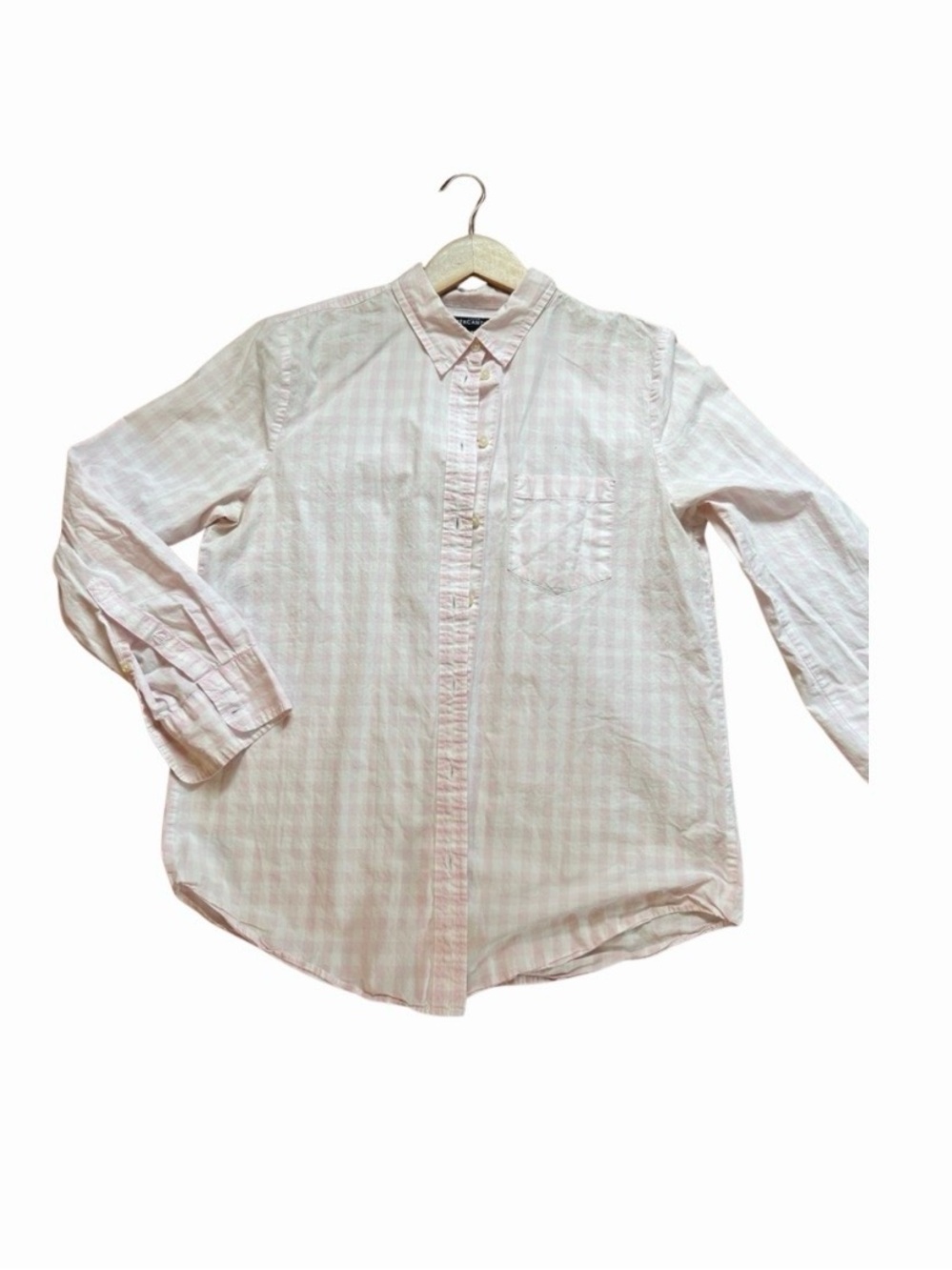 J crew mercantile pink gingham button down